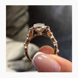 Jessie Halo Diamond Engagement Ring, Yellow Gold 18K