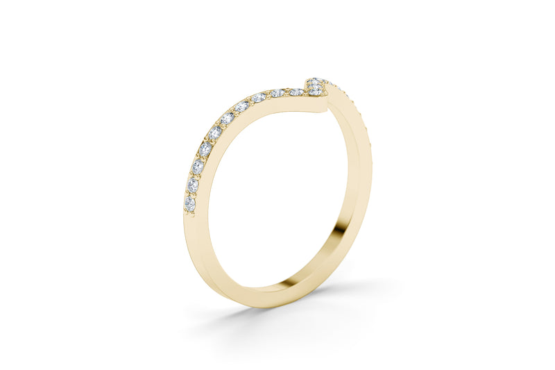RING BIG V - 14k Gold Lab Grown Ring 0.21 carat D/VS