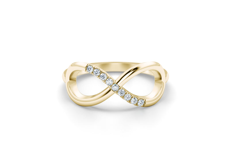Ring Endless - 14k Gold Lab Grown Ring 0.12 carat D/VS