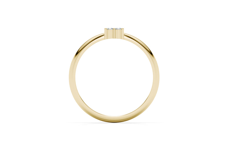 RING 1 FLOWER - 14k Gold Lab Grown Ring 0.07 carat D/VS