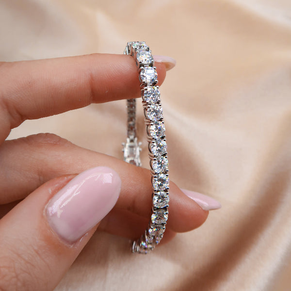 Diamond Tennis Bracelet 14.15 Carat White Gold 14K