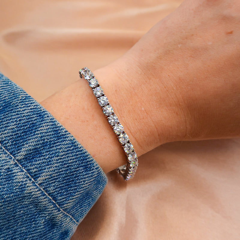 Diamond Tennis Bracelet 14.15 Carat White Gold 14K