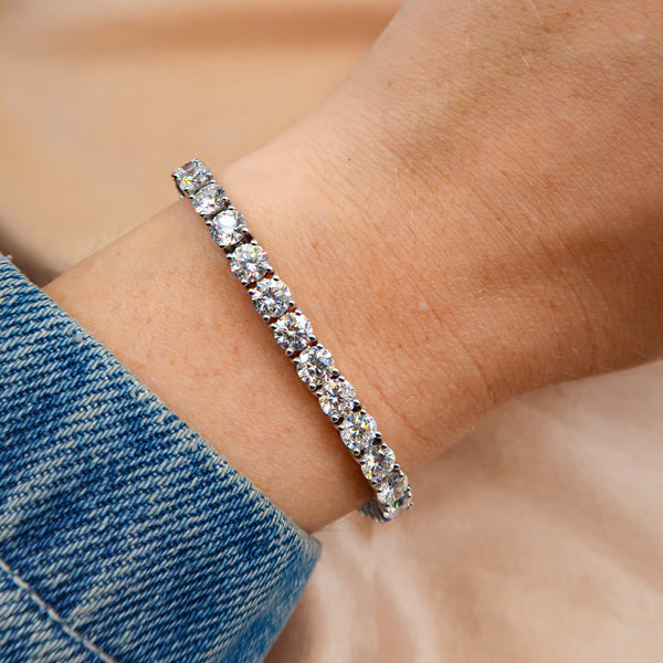 Diamond Tennis Bracelet 14.15 Carat White Gold 14K