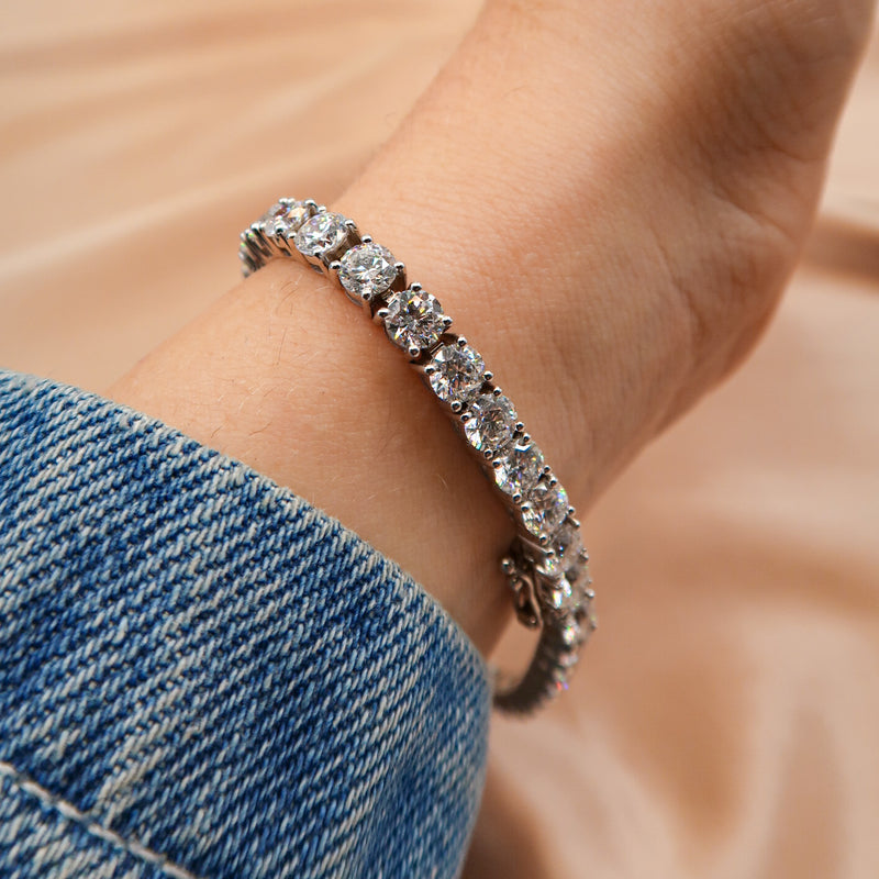 Diamond Tennis Bracelet 14.15 Carat White Gold 14K
