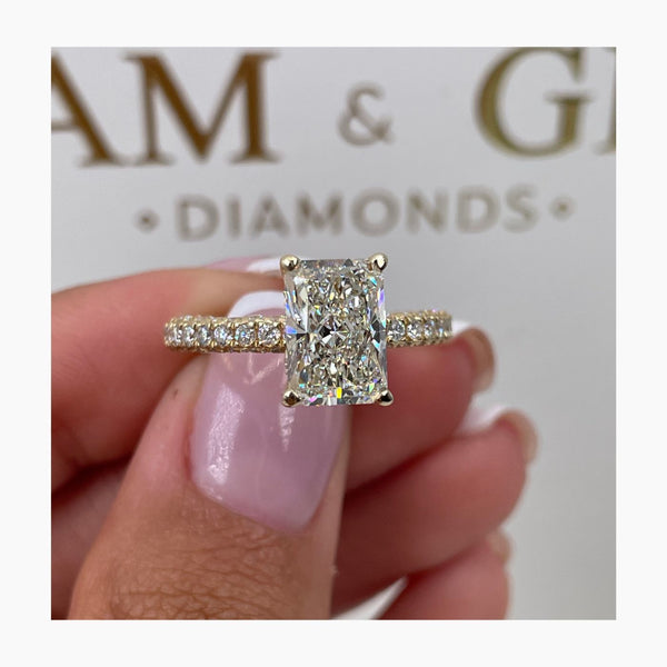 Kiana Pave Diamond Engagement Ring, Yellow Gold 18K