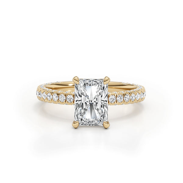 Kiana Pave Diamond Engagement Ring, Yellow Gold 18K