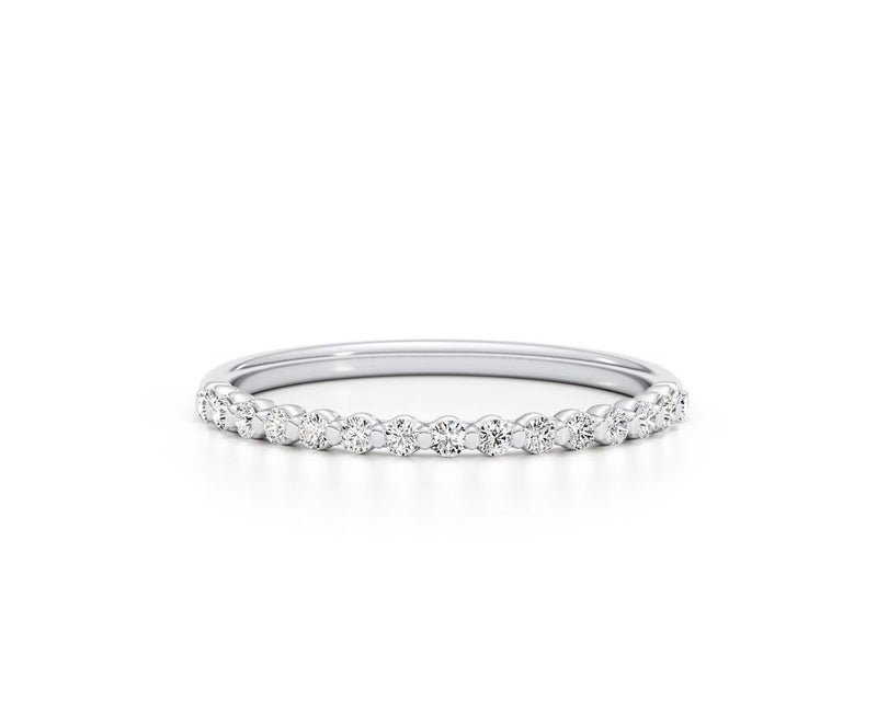 Half Eternity Diamond Ring 0.30 ct TCW , White Gold 14K