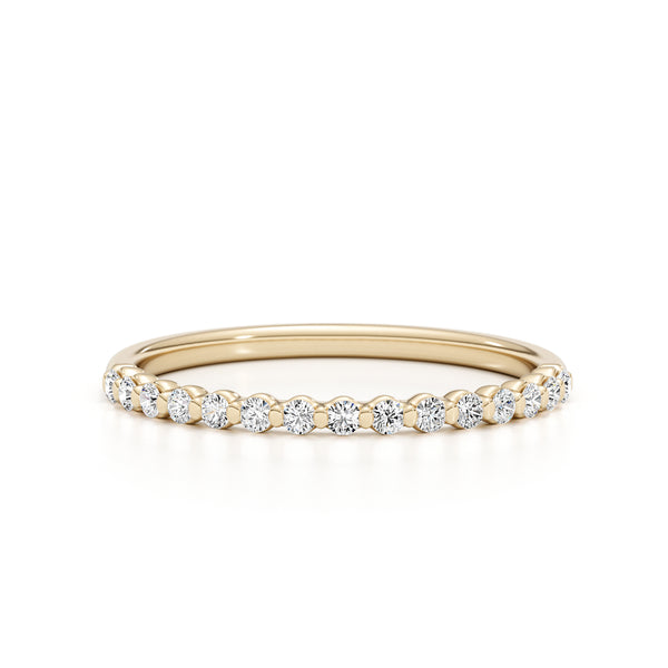Half Eternity Diamond Ring 0.30 ct TCW , Yellow Gold 14K