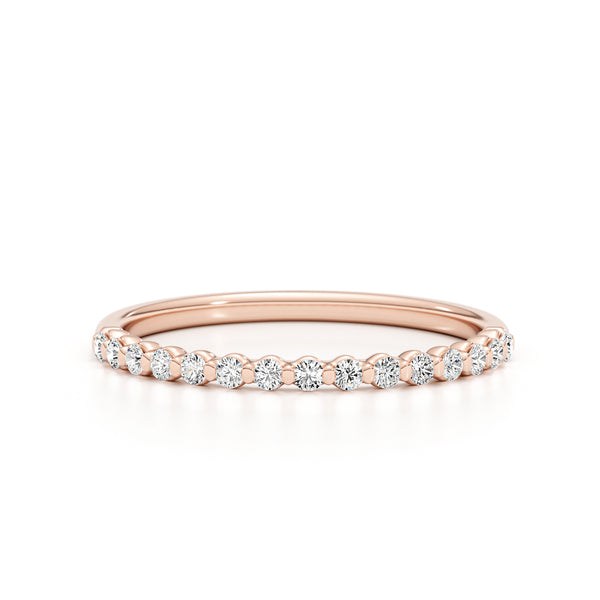 Half Eternity Diamond Band Ring 0.30 ct TCW, Rose Gold 14K