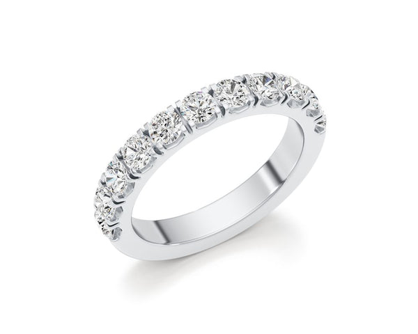 Half Eternity Diamond Ring 1.10 ct TCW , White Gold 14K