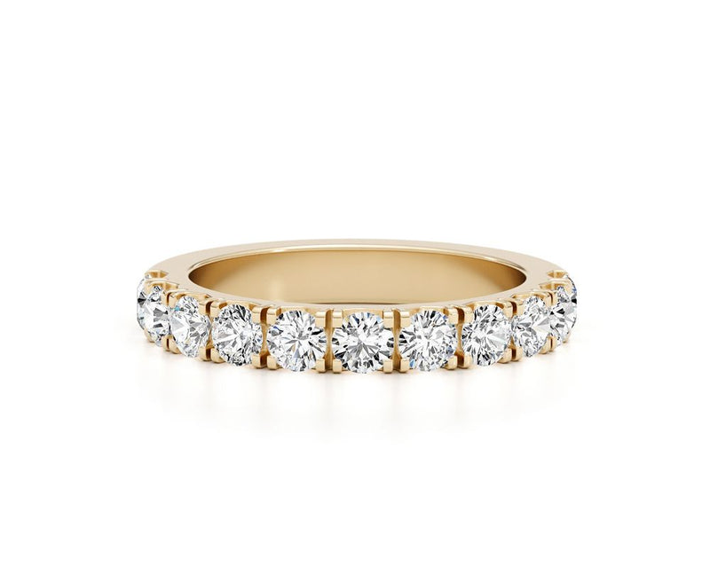 Half Eternity Diamond Ring 1.10 ct TCW , Yellow Gold 14K