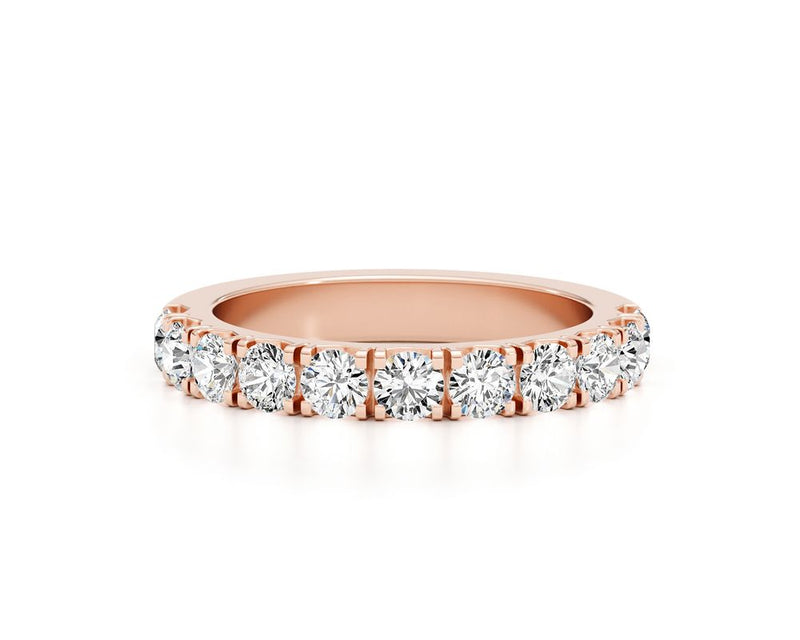 Half Eternity Diamond Ring 1.10 ct TCW , Rose Gold 14K