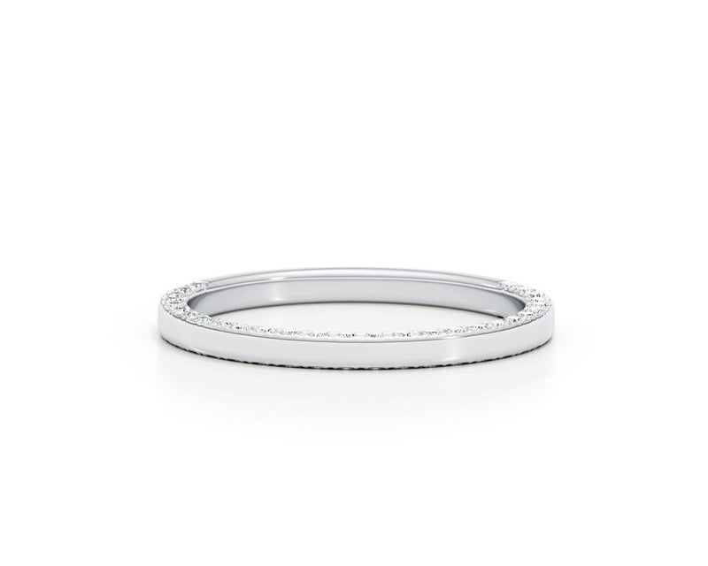 Half Eternity Diamond Ring 0.50 ct TCW , White Gold 14K