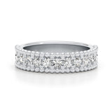 Half Eternity Diamond Ring 1.05 ct TCW , White Gold 14K