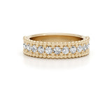 Half Eternity Diamond Ring 1.05 ct TCW , Yellow Gold 14K