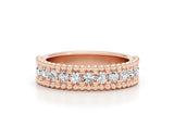 Half Eternity Diamond Ring 1.05 ct TCW , Rose Gold 14K