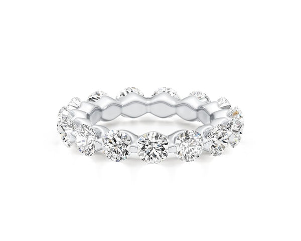 Eternity Round Diamond Ring 3 ct TCW , White Gold 14K