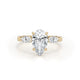 Flora 3 Stone Diamond Engagement Ring, Yellow Gold 18K