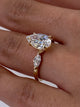 Flora 3 Stone Diamond Engagement Ring, Yellow Gold 18K