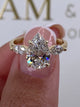 Flora 3 Stone Diamond Engagement Ring, Yellow Gold 18K