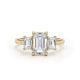 3 Stone Diamond Engagement Ring, Yellow Gold 18K