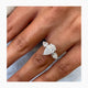 3 Stone Diamond Engagement Ring, White Gold 18K