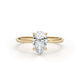 Della Solitaire With Hidden Halo Diamond Engagement Ring, Yellow Gold 18K