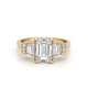 3 Stone Diamond Engagement Ring, Yellow Gold 18K