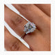 Grase 3 Stone Diamond Engagement Ring, White Gold 18K