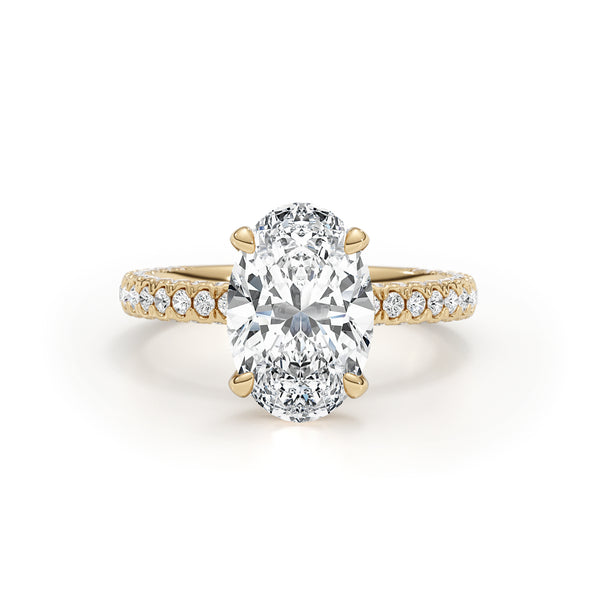 Hailey Pave Diamond Engagement Ring, Yellow Gold 18K