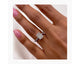 1134|JAYLA - Halo Radiant Diamond Ring 2.36 ct TCW , White Gold 18k