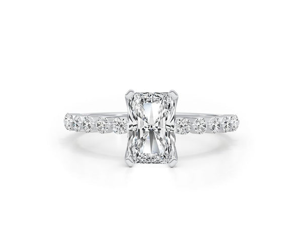 1134|JAYLA - Halo Radiant Diamond Ring 2.36 ct TCW , White Gold 18k