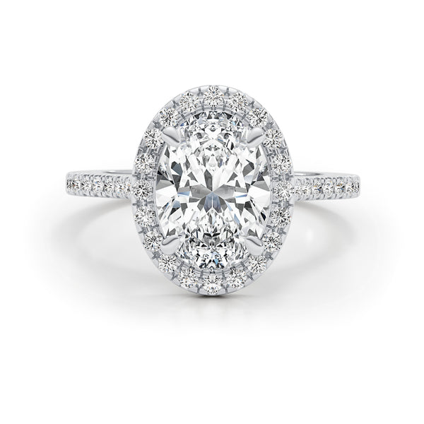 Lillie Halo Diamond Engagement Ring, White Gold 18K