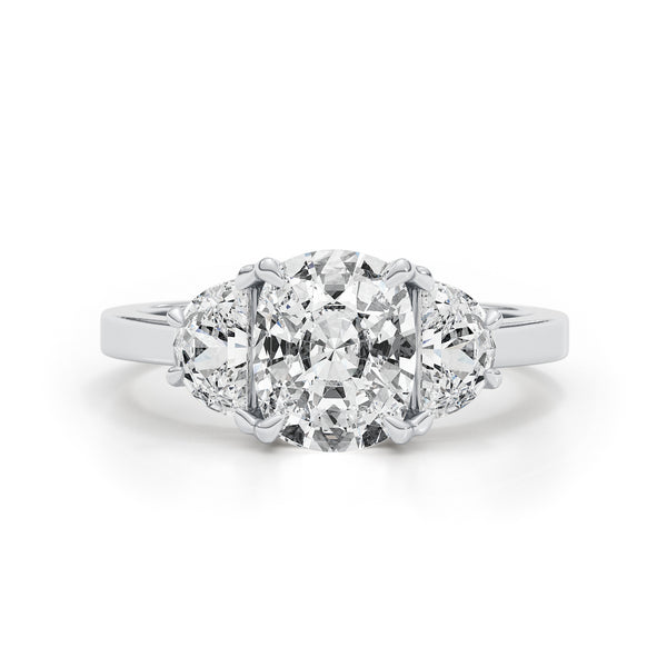 Noel 3 Stone Diamond Engagement Ring, White Gold 18K