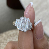 Claudia 6.3 Radiant Lab-Grown Diamond Three Stone Engagement Ring