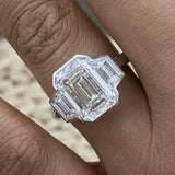 Claudia 6.3 Radiant Lab-Grown Diamond Three Stone Engagement Ring