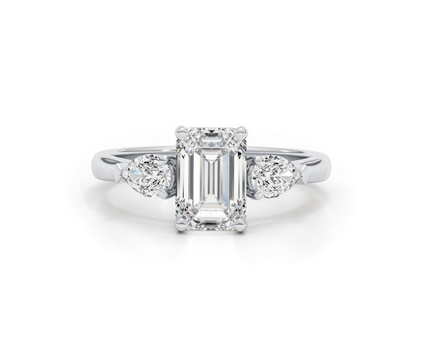 Coralie set - Emerald Cut 4 Carat Diamond Engagement Ring