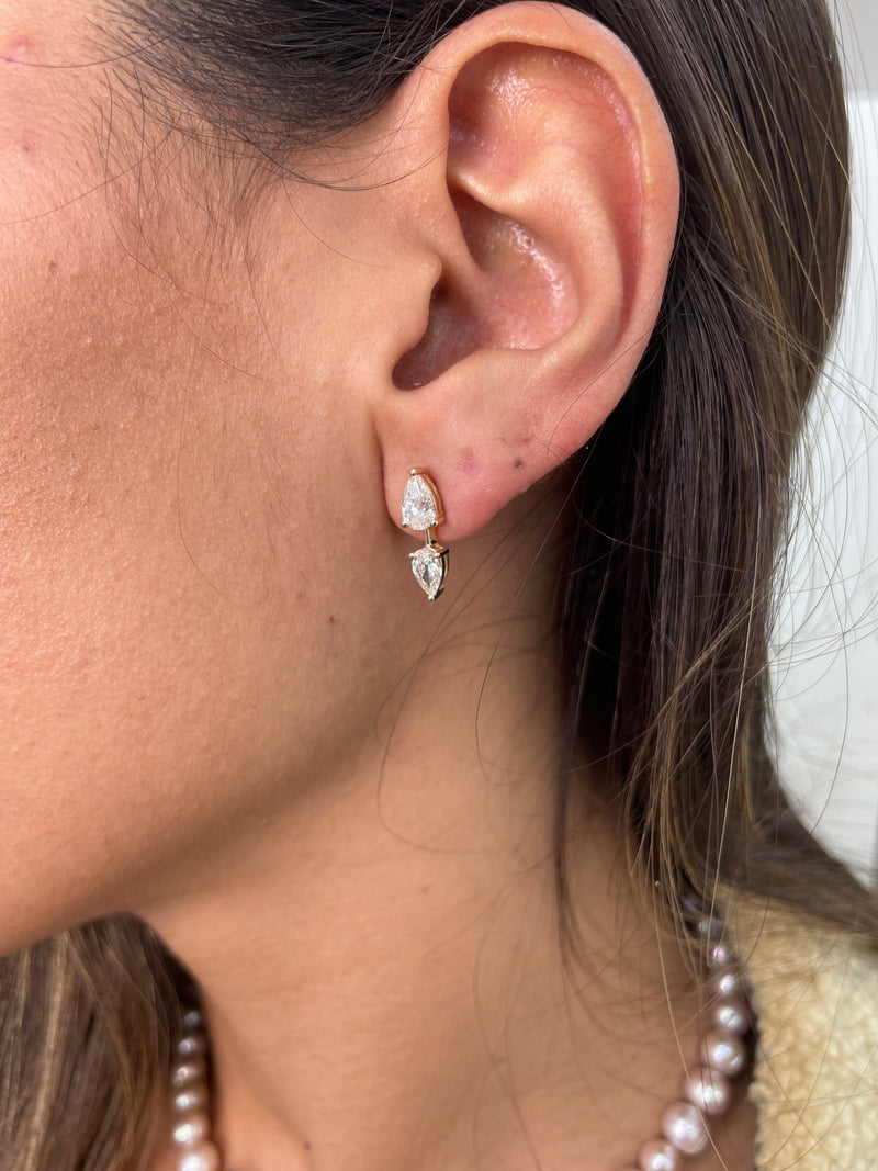 Diamond Stud Earrings 1.55 Carat Yellow Gold 14K