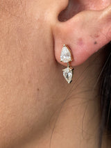 Diamond Stud Earrings 1.55 Carat Yellow Gold 14K