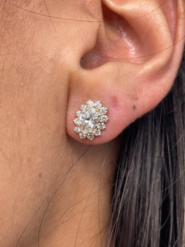 Diamond Stud Earrings 0 Carat Yellow Gold 14K