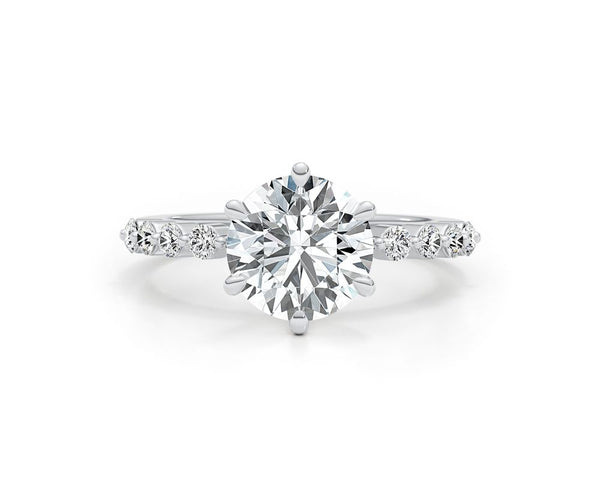 Lina - Round Cut 2.90 Carat Diamond Engagement Ring