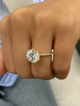 Merisadin Pave Diamond Engagement Ring, Yellow Gold 18K