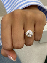 Merisadin Pave Diamond Engagement Ring, Yellow Gold 18K