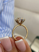 Merisadin Pave Diamond Engagement Ring, Yellow Gold 18K