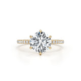 Merisadin Pave Diamond Engagement Ring, Yellow Gold 18K