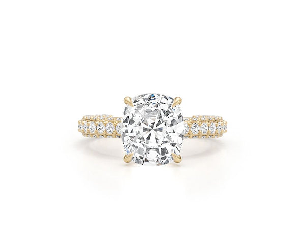 Aila - Cushion Cut 4 Carat Diamond Engagement Ring