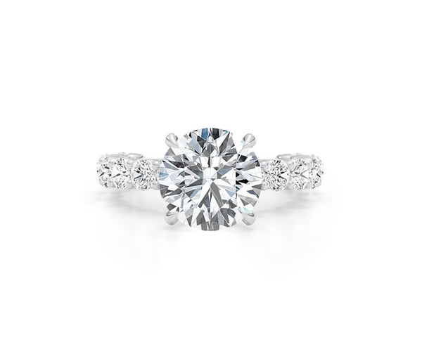 Avalynn - Round Cut 4 Carat Diamond Engagement Ring