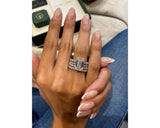 Valery Set - Emerald Cut 13 Carat Diamond Engagement Ring