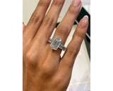 Valery - Emerald Cut 8 Carat Diamond Engagement Ring