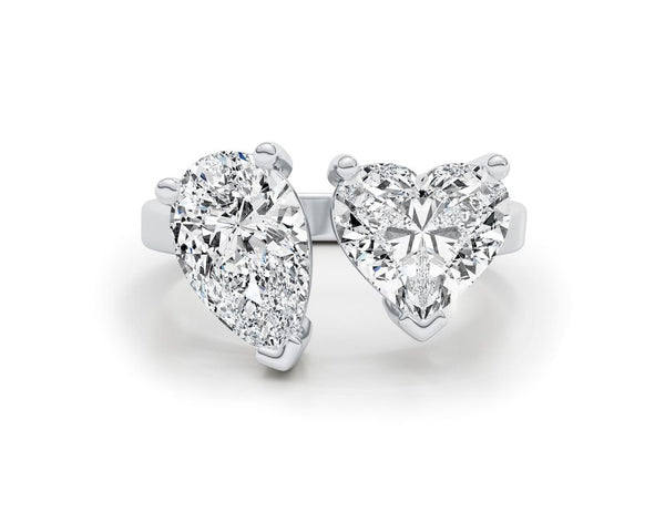 Lillian - Pear And Heart Cut 4 Carat Diamond Engagement Ring